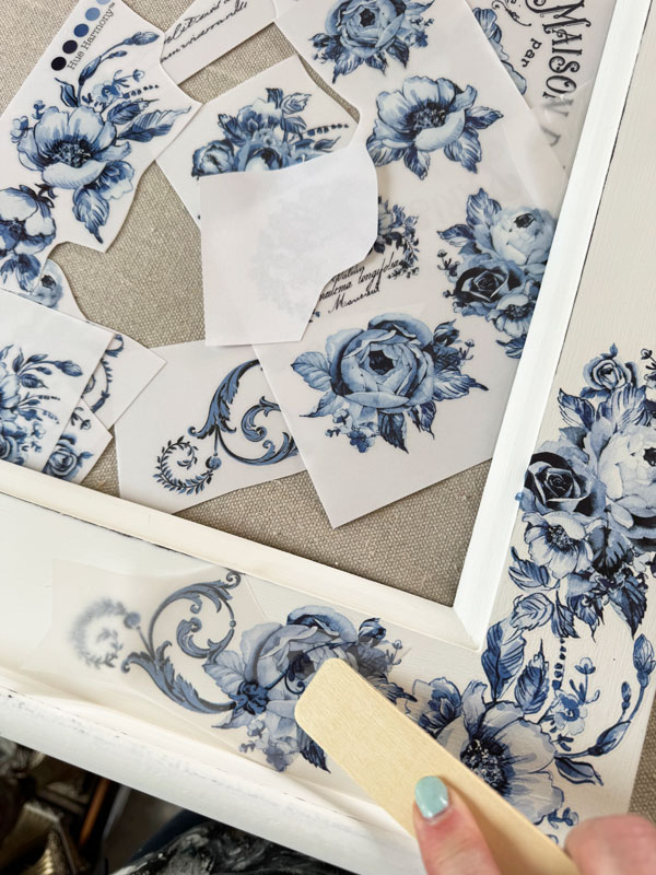 Spring Serenade transfer on a mirror