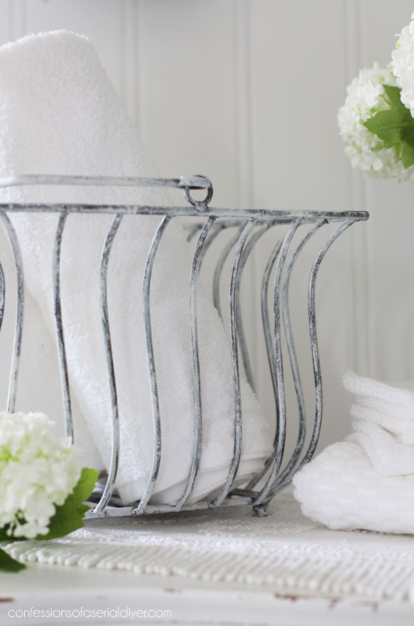 Painted metal basket