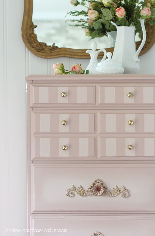 Painted Lingerie Chest Makeover in Tea Rose by Dixie Belle