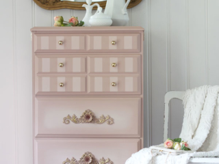 Painted Lingerie Chest Makeover in Tea Rose