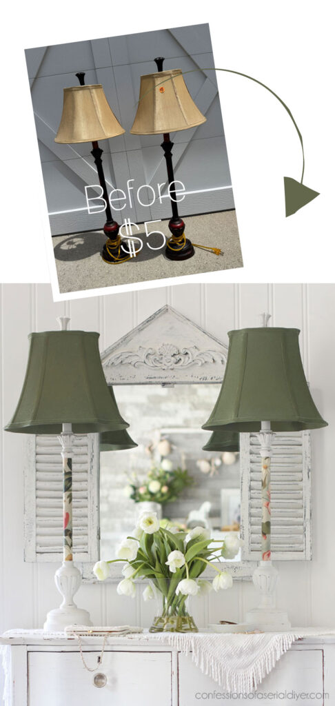 $5 Buffet Lamp Set Makeover with Decoupage Paper | Confessions of a ...