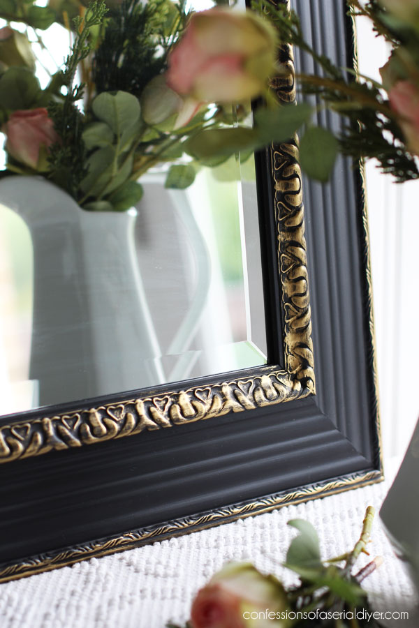 Black painted mirror