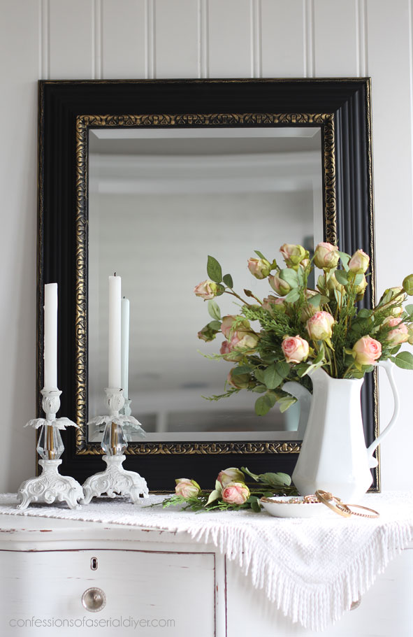 Black painted mirror