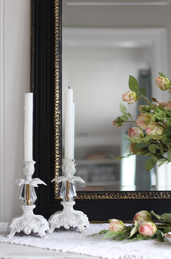 Black painted mirror