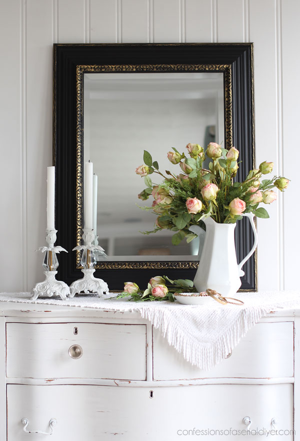 Black painted mirror