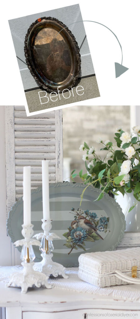 Painting a Silver Plated Tray with Silk Mineral Paint | Confessions of ...
