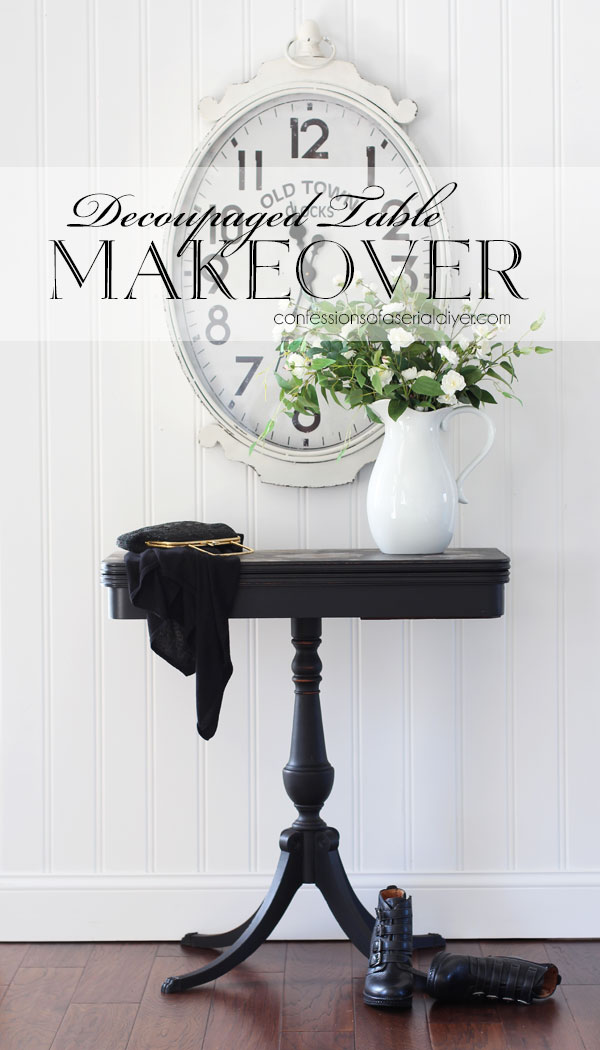 Decoupaged Table Makeover