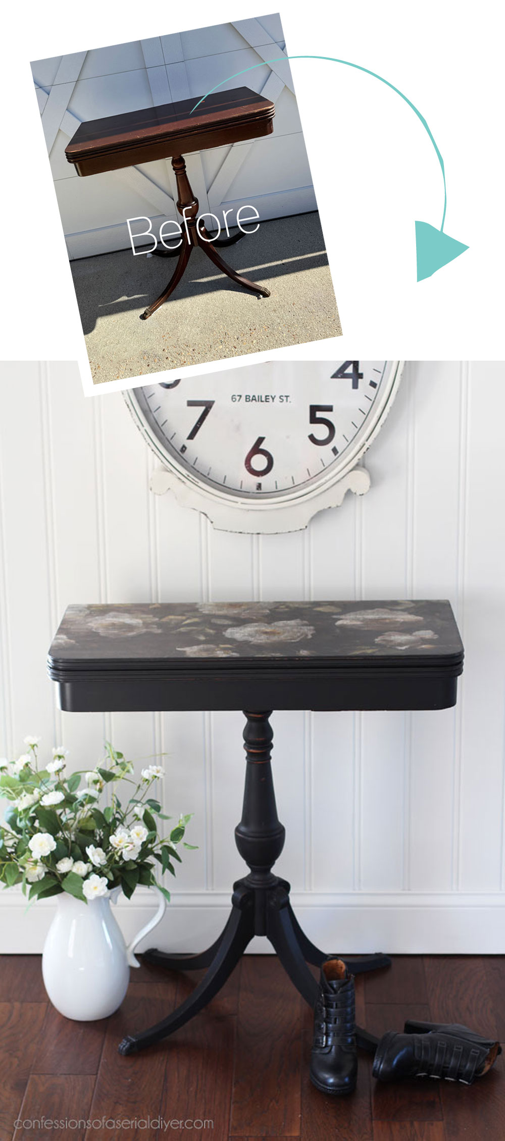 Decoupaged Table Makeover