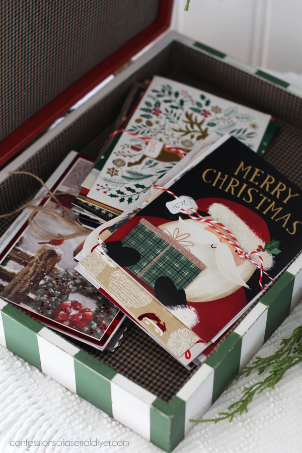 Thrifty Christmas card box idea