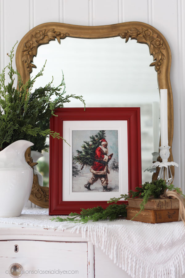 Holiday santa decoupage art