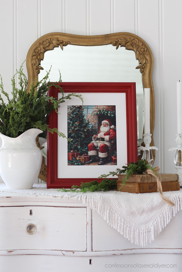 Holiday santa decoupage art