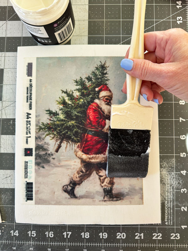 Create holiday art with decoupage paper!