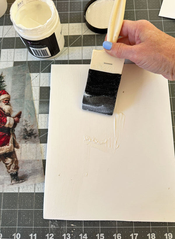 Create holiday art with decoupage paper!