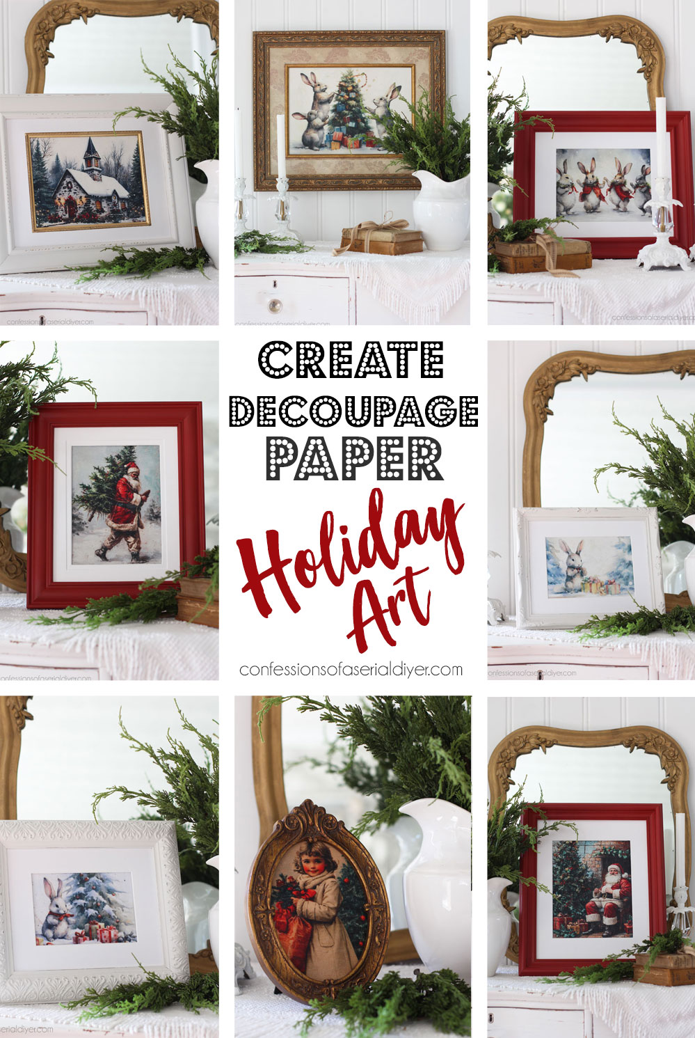 Create holiday Art with Decoupage Paper