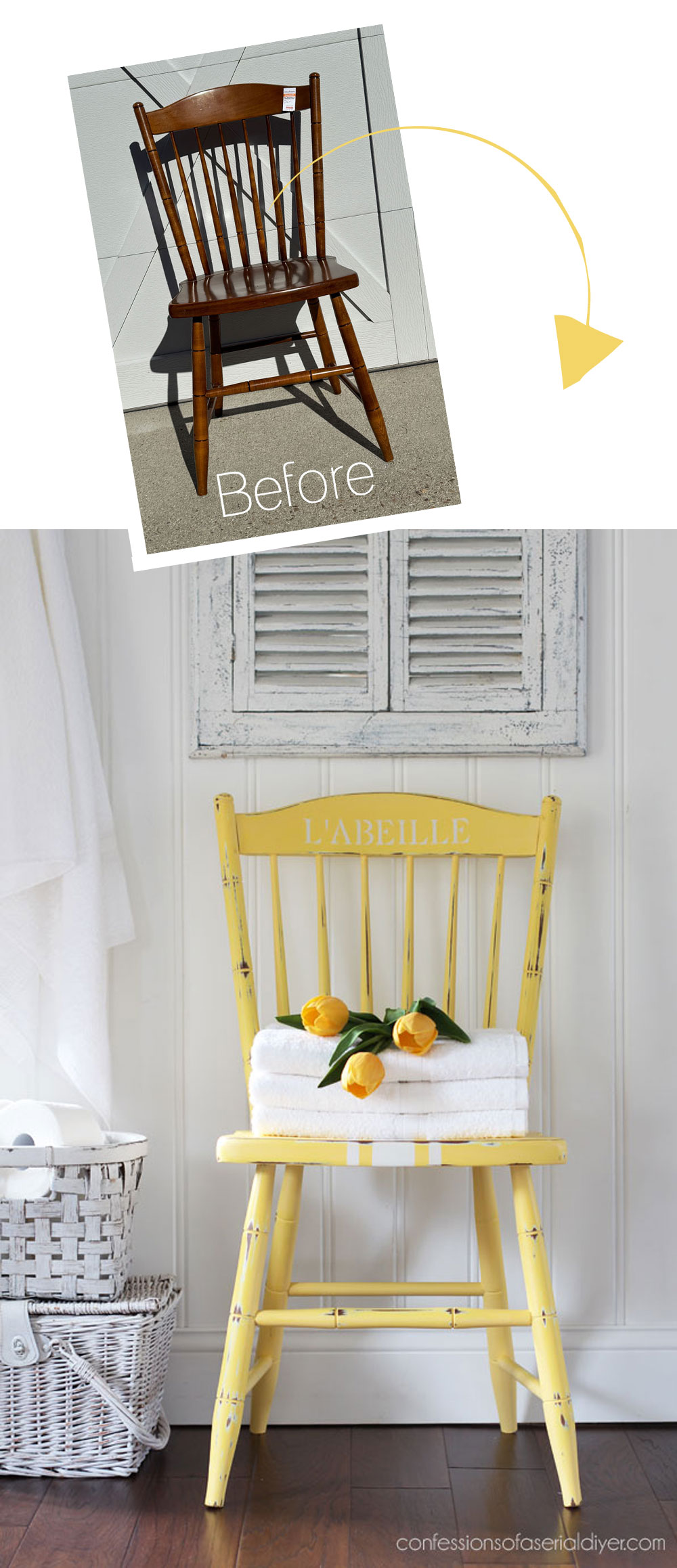 Painted Yellow Chair with Dixie Belle Paint