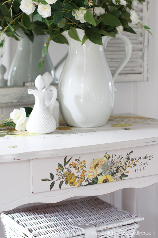 Sunlit serenade transfer on a dressing table