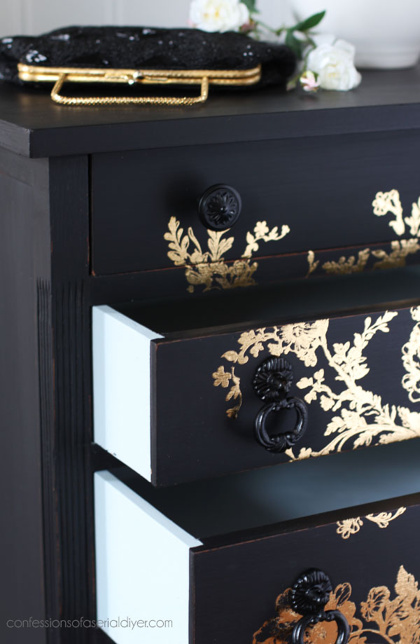 Drawers painted in Bay Breeze Silk Paint