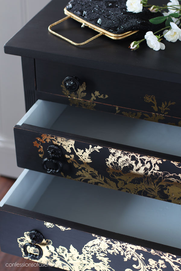 Drawers painted in Bay Breeze Silk Paint