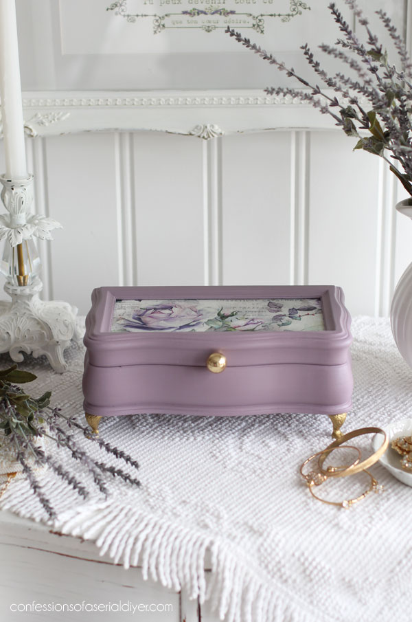 Update a Jewelry Box with Paint and Decoupage Paper
