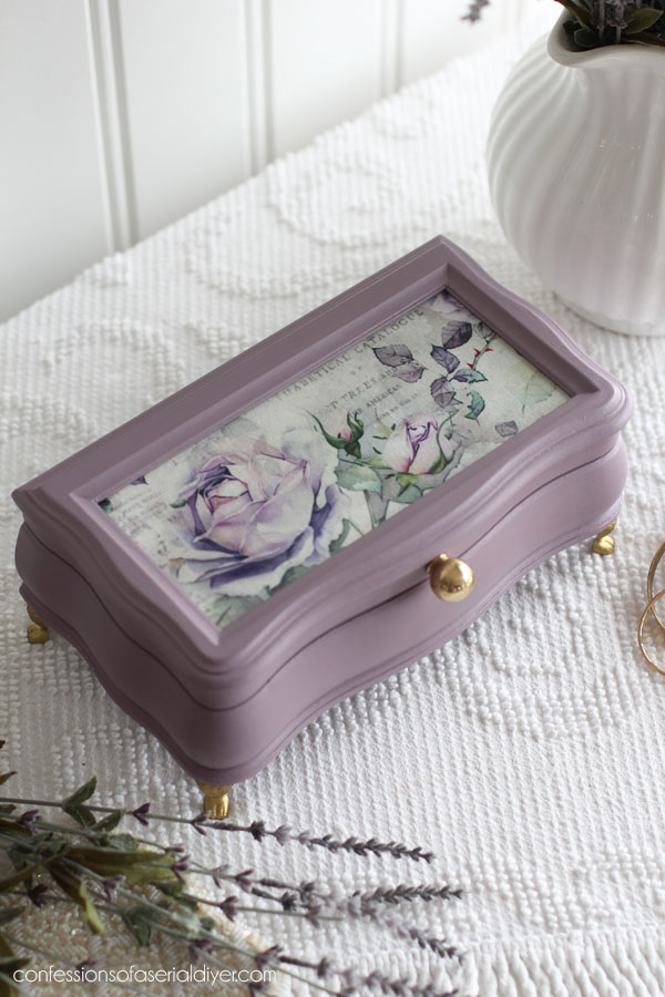 Update a Jewelry Box with Paint and Decoupage Paper