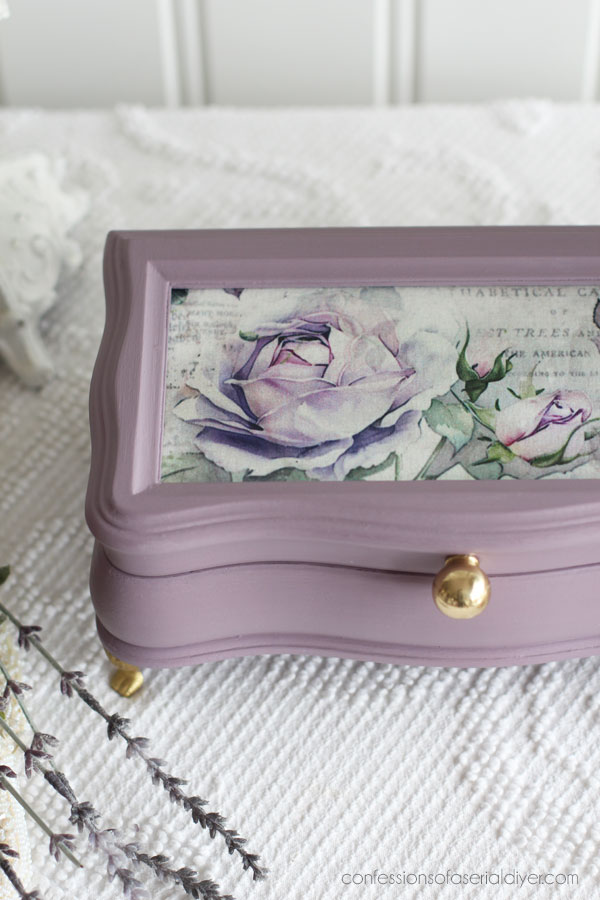 Update a Jewelry Box with Paint and Decoupage Paper