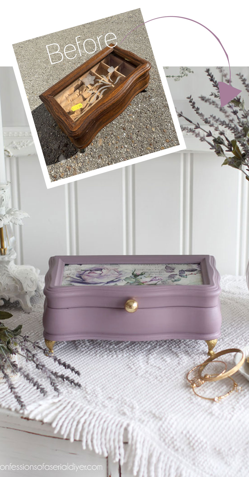 Update a Jewelry Box with Paint and Decoupage Paper