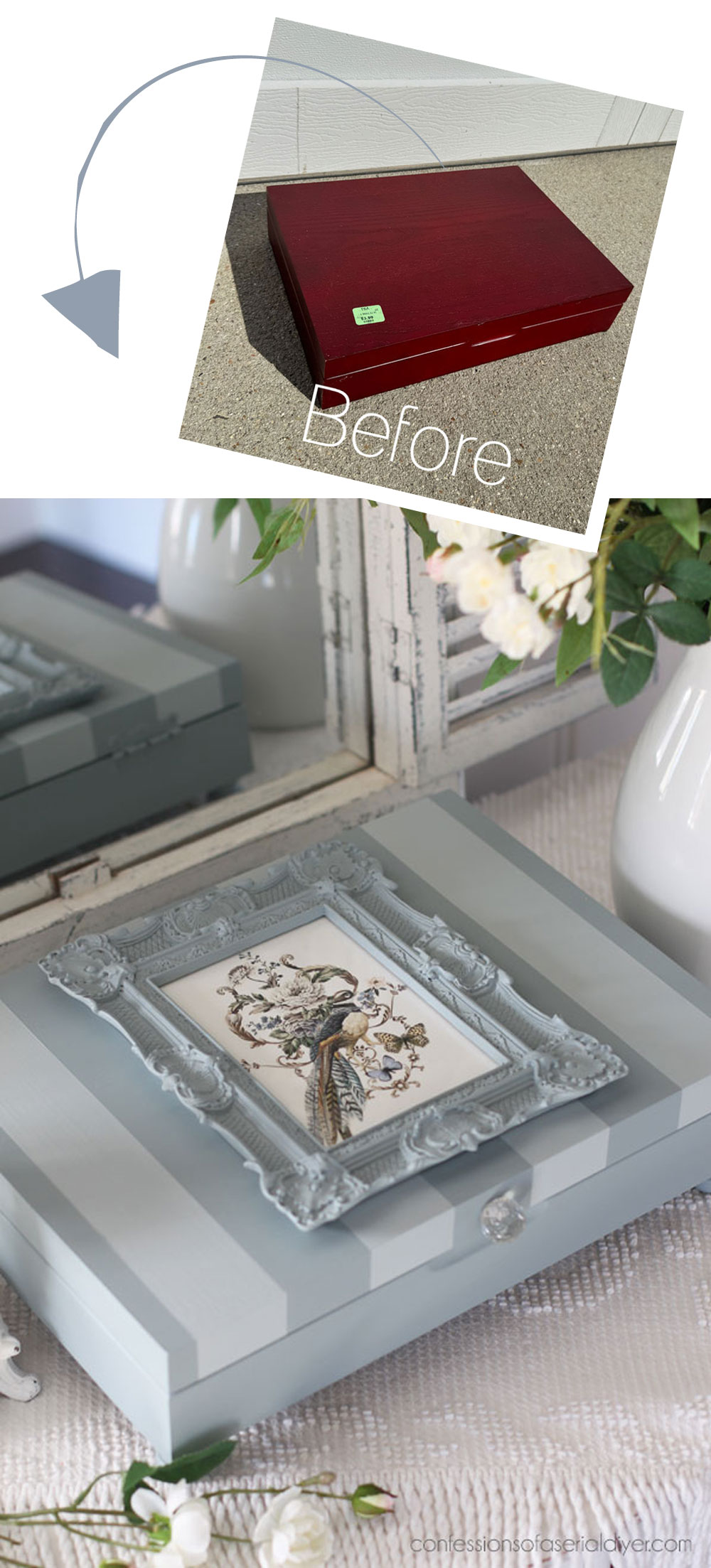 Make an old flatware box beautiful!