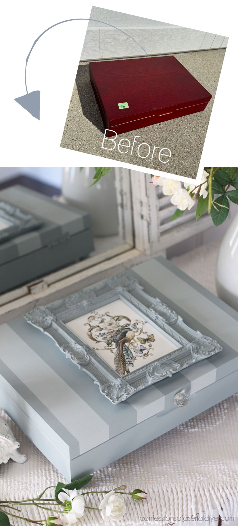 Make an old flatware box beautiful!