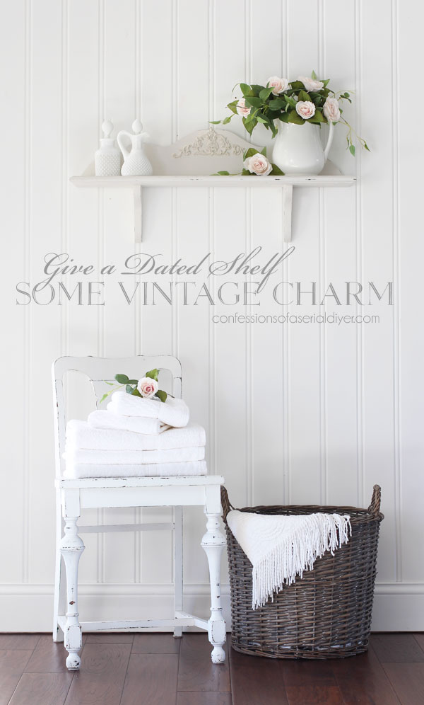 How to give a dated shelf some vintage charm