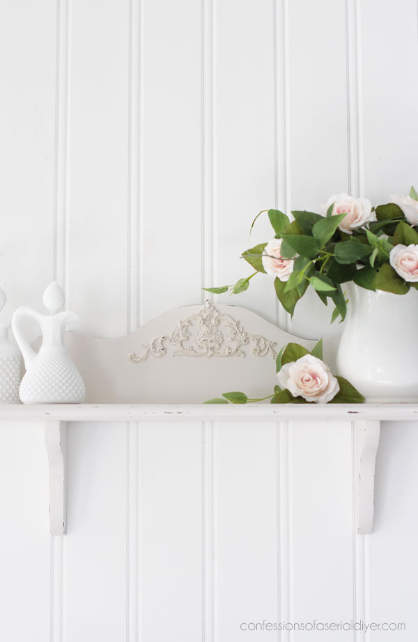 How to give a dated shelf some vintage charm