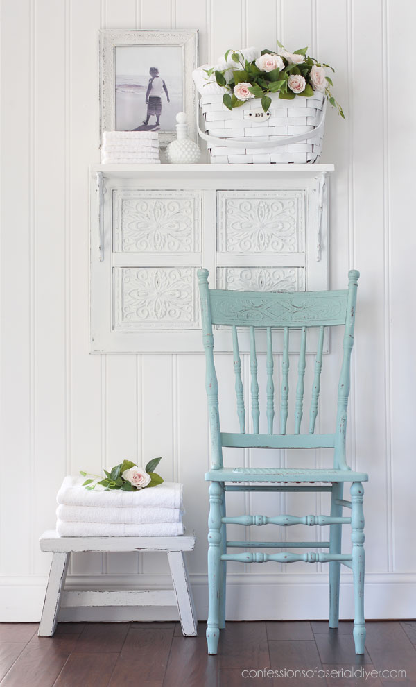 Painted Press Back and Cane Chair