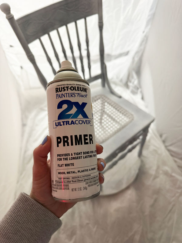 Prime with spray rustoleum primer