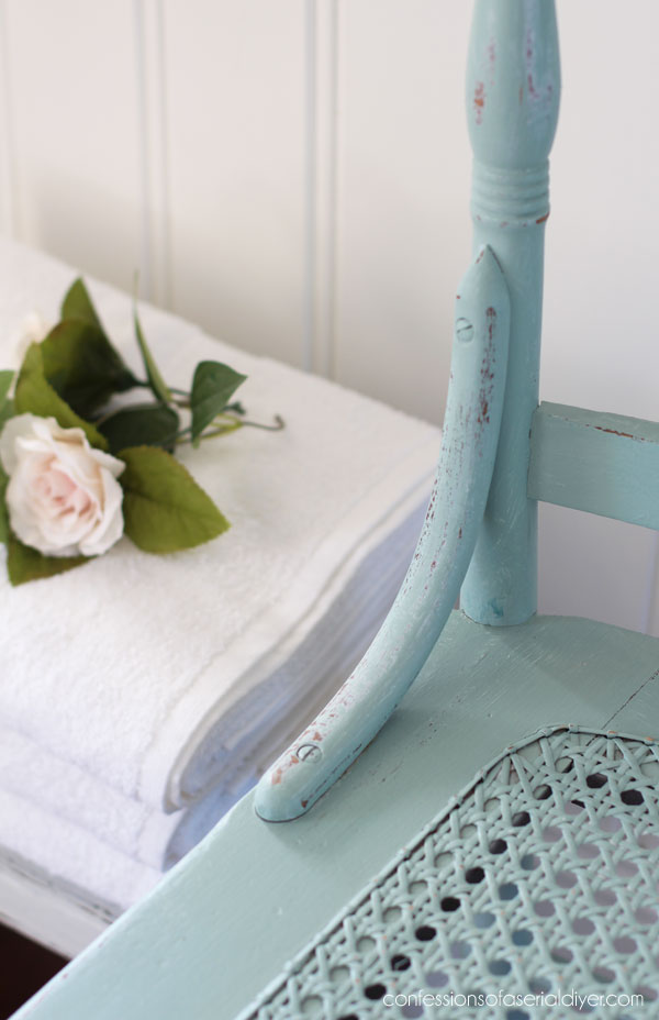 Painted Press Back and Cane Chair
