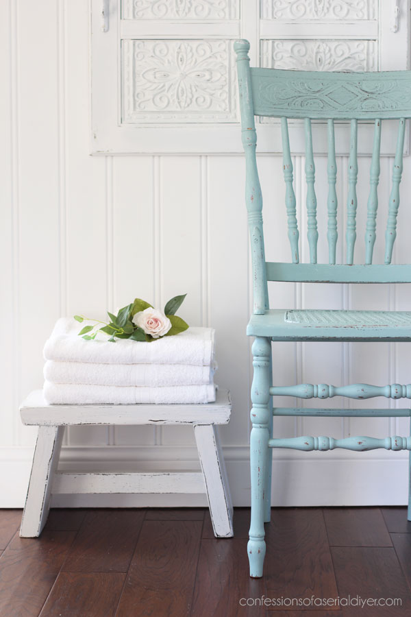 Painted Press Back and Cane Chair