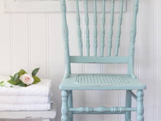 Painted Press Back and Cane Chair