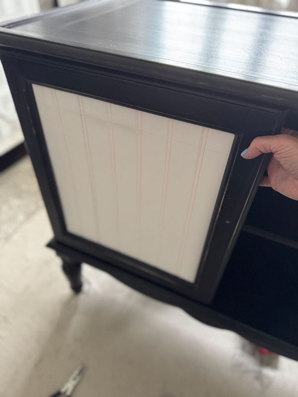 Replace the glass in doors with bead board