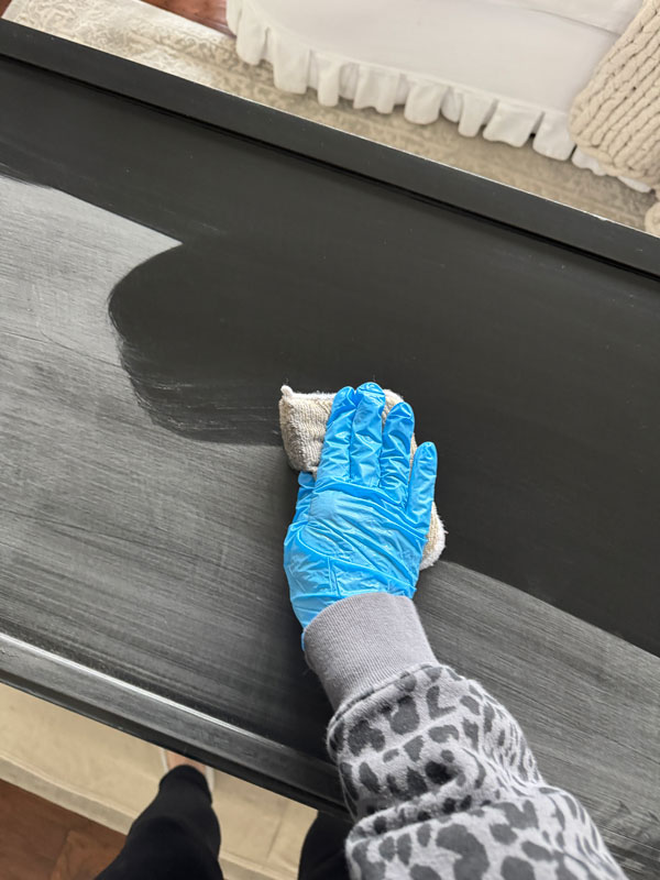 Cleaning with White Lightning to prep for paint