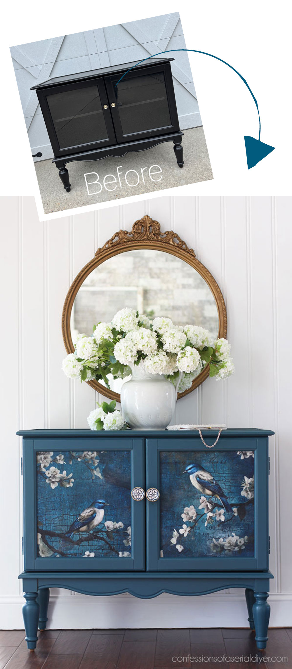 Create Closed Storage by Replacing Glass Doors