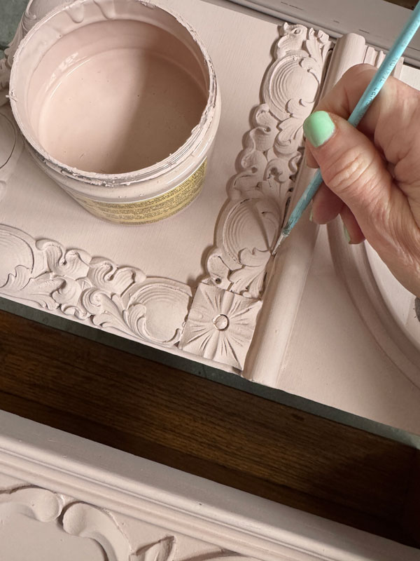 Antique Dresser Makeover painted in Dixie Belle Tea Rose