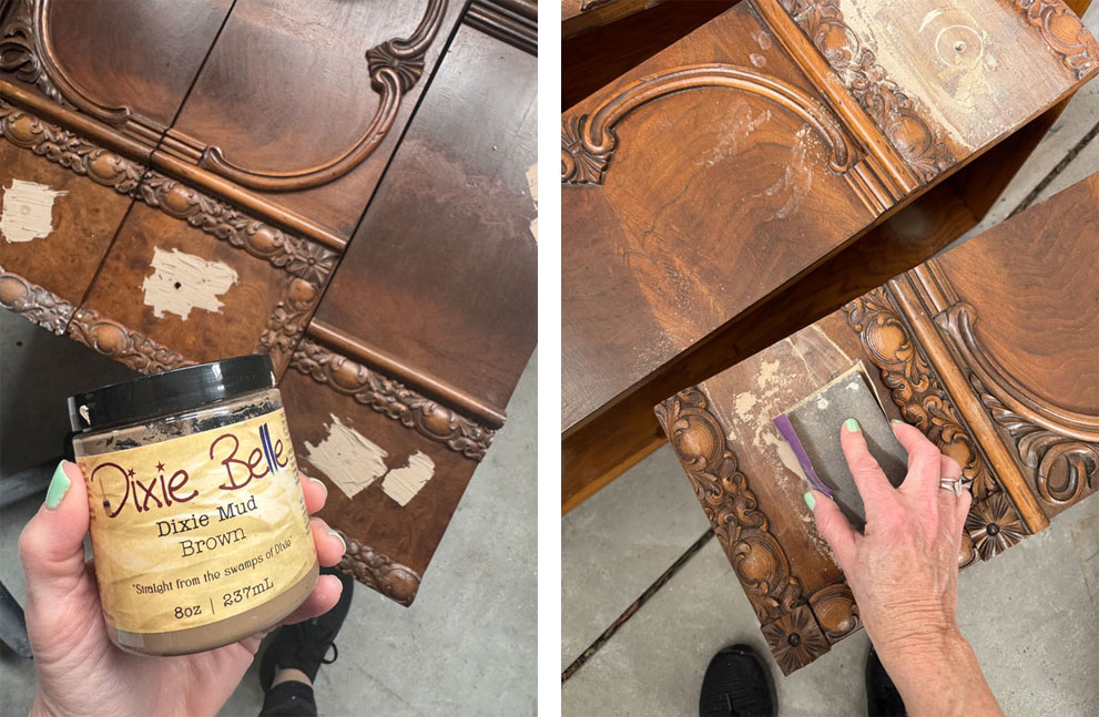 Fill holes and gouges with Dixie Mud