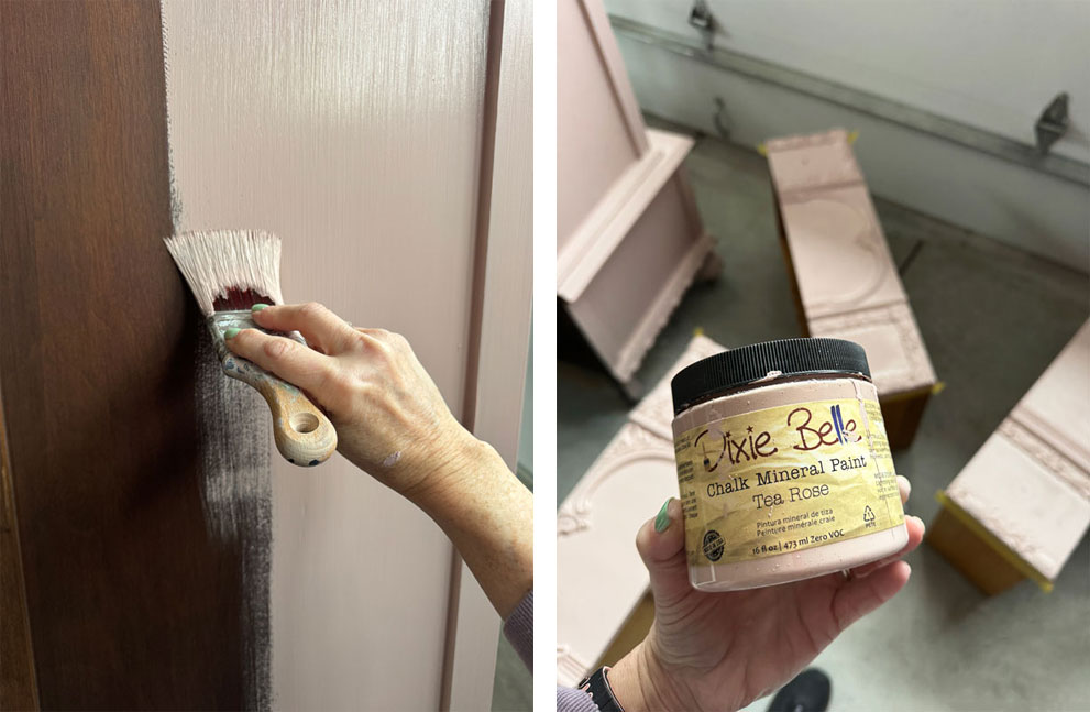 Antique Dresser Makeover painted in Dixie Belle Tea Rose