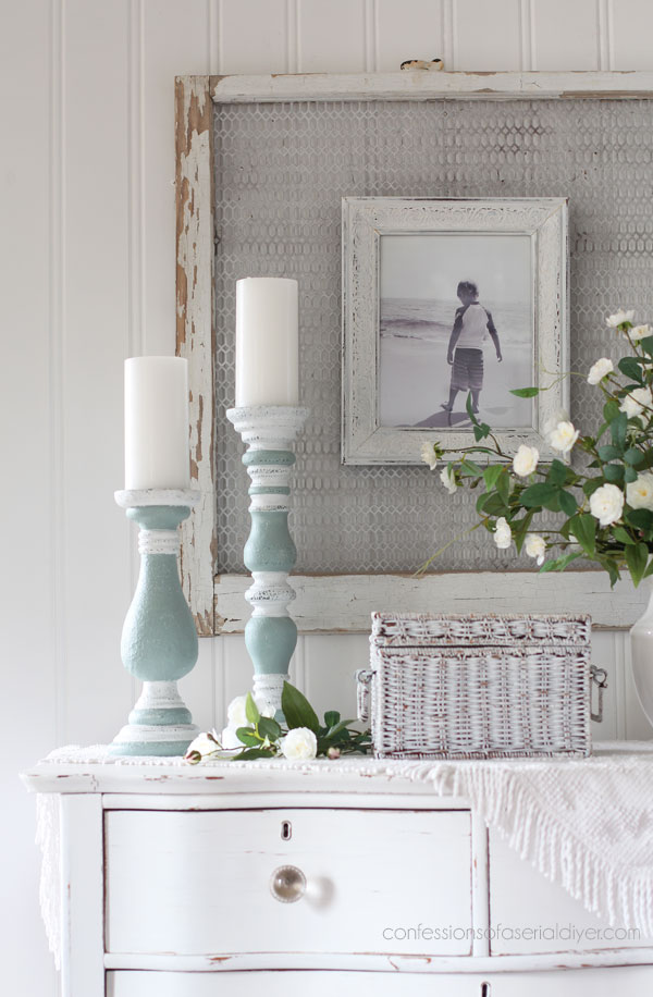 Coastal painted Candlesticks
