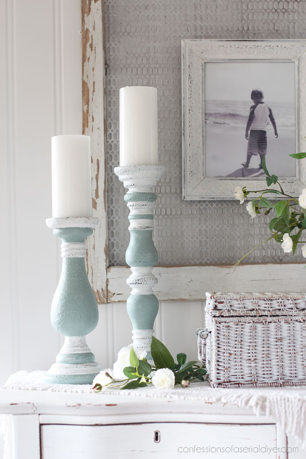 Coastal painted Candlesticks
