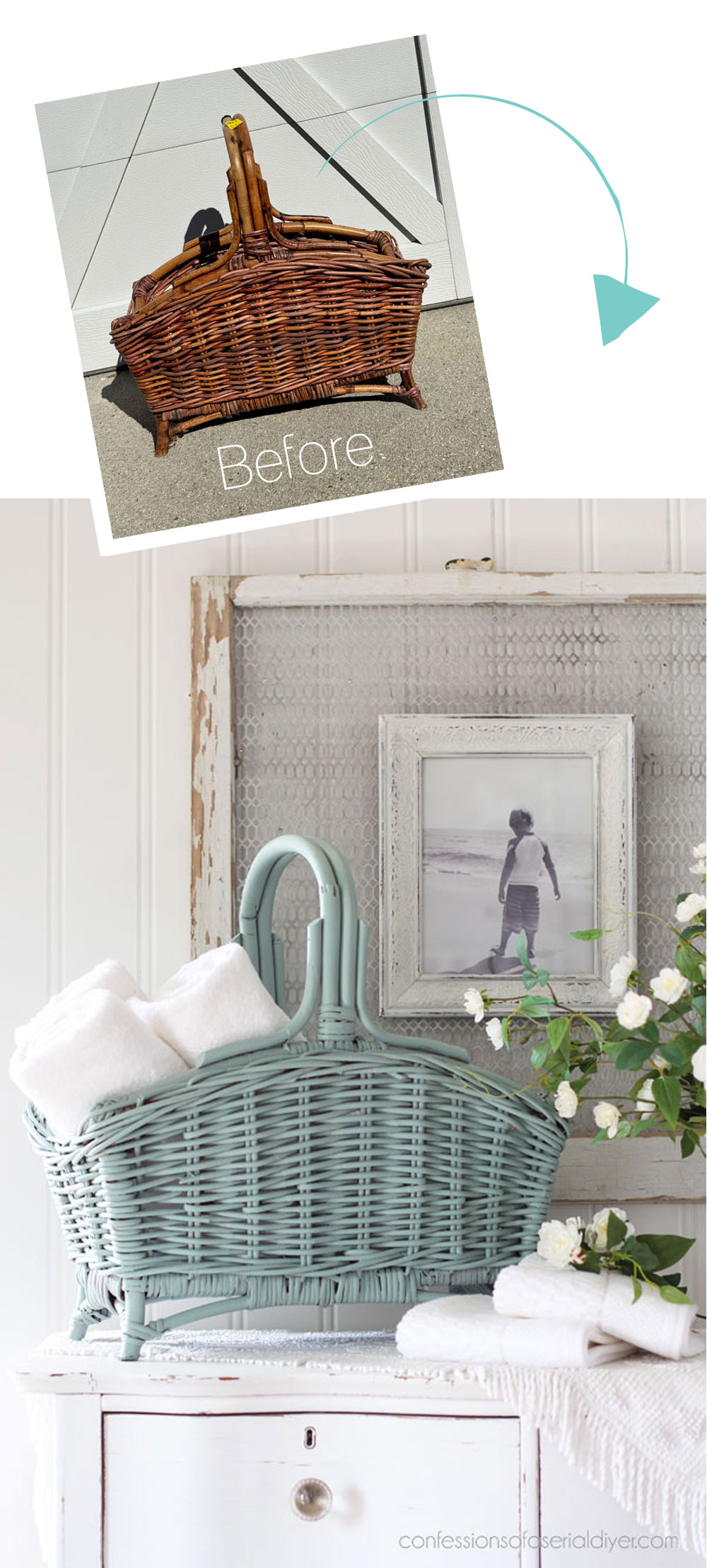 Blue Painted Basket