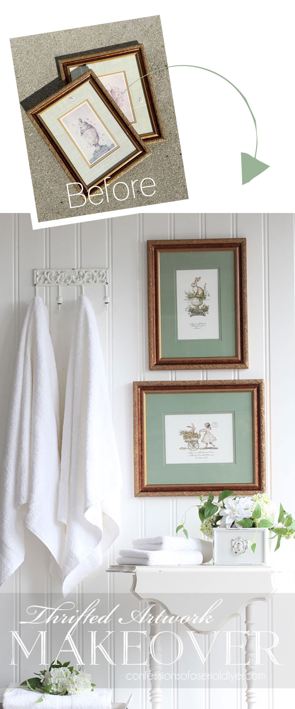 Easily Update Thrifted Artwork with transfers!