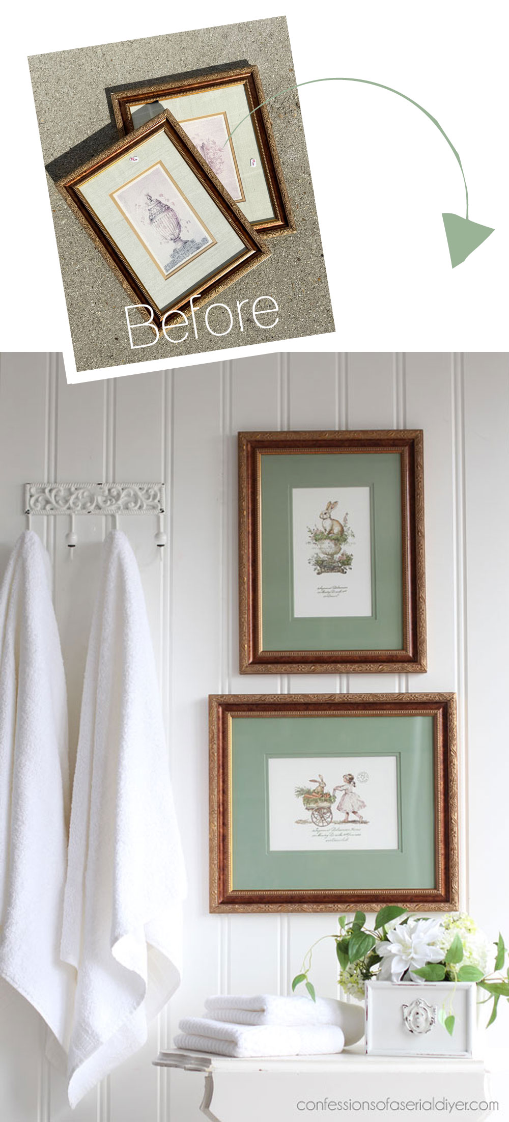 Easily Update Thrifted Artwork with transfers!