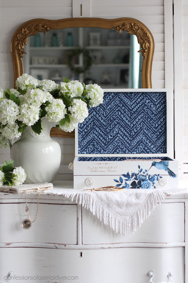 $5 Flatware Box Update using Dixie Belle paint and Redesign transfers