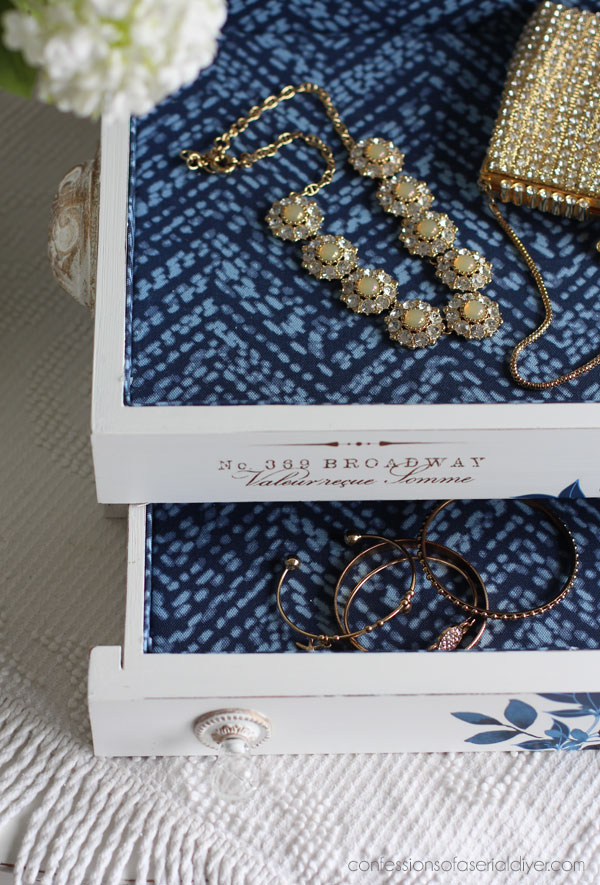 $5 Flatware Box Update using Dixie Belle paint and Redesign transfers