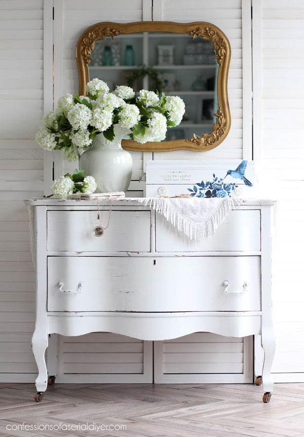$5 Flatware Box Update using Dixie Belle paint and Redesign transfers