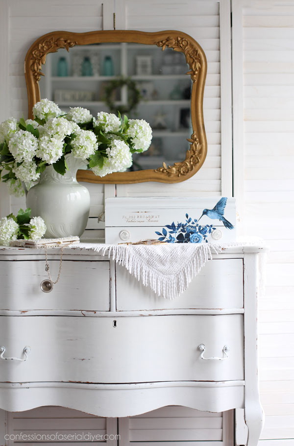 $5 Flatware Box Update using Dixie Belle paint and Redesign transfers